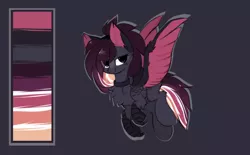 Size: 1280x794 | Tagged: safe, artist:little-sketches, derpibooru import, oc, oc:ayaka, unofficial characters only, hippogriff, alternate design, eye clipping through hair, female, hippogriffied, reference sheet, simple background, solo, species swap