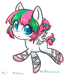 Size: 864x974 | Tagged: safe, artist:bunnini, derpibooru import, blossomforth, pegasus, pony, adoraforth, ballerina, colored pupils, cute, female, filly, hair bun, simple background, solo, transparent background, younger
