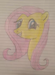Size: 1885x2558 | Tagged: safe, artist:flutterlinc770, derpibooru import, fluttershy, pony, lined paper, looking at you, part 2, solo, traditional art