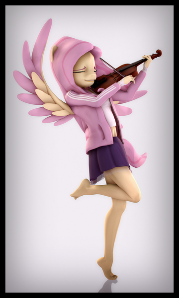 Size: 3340x5560 | Tagged: 3d, absurd resolution, adidas, anthro, artist:imafutureguitarhero, bandage, bandages on wrist, barefoot, belly button, border, bow (instrument), chromatic aberration, clothes, colored eyebrows, colored wings, derpibooru import, eyes closed, feet, female, film grain, fluttershy, hand wraps, jacket, legs, long hair, long mane, mare, midriff, miniskirt, musical instrument, no pants, pegasus, plantigrade anthro, playing instrument, pleated skirt, safe, short shirt, signature, simple background, skirt, smiling, solo, source filmmaker, standing, standing on one leg, tanktop, tiptoe, tracksuit, vertical, violin, violin bow, wall of tags, white background, windswept hair, windswept mane, windswept tail, wings, wrist wraps