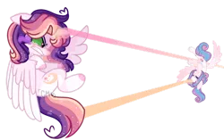 Size: 1280x802 | Tagged: safe, artist:moon-rose-rosie, derpibooru import, princess flurry heart, oc, oc:celestial moon, alicorn, pony, base used, blast, female, magic, magic blast, magical lesbian spawn, mare, offspring, older, parent:rainbow dash, parent:twilight sparkle, parents:twidash, possessed, simple background, sombra eyes, transparent background