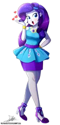 Size: 1004x2096 | Tagged: safe, artist:the-butch-x, derpibooru import, part of a set, rarity, equestria girls, equestria girls series, beautiful, bracelet, clothes, cute, dress, female, heart, high heels, jewelry, legs, moe, open mouth, pencil skirt, raribetes, shoes, signature, simple background, skirt, solo, transparent background