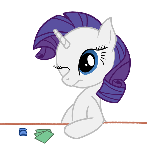 Size: 2000x2000 | Tagged: artist needed, safe, derpibooru import, rarity, pony, card, gambling, sitting