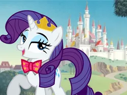 Size: 3376x2520 | Tagged: safe, artist:disneymarvel96, derpibooru import, rarity, pony, bowtie, castle, crown, disney, disney princess, jewelry, princess aurora, regalia, sleeping beauty, tiara