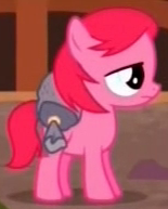 Size: 155x193 | Tagged: safe, derpibooru import, screencap, cerise sunrise, earth pony, pony, the cutie re-mark, alternate timeline, background pony, cropped, crystal war timeline, female, filly, foal, solo