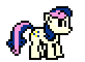 Size: 123x90 | Tagged: safe, artist:mega-poneo, derpibooru import, bon bon, sweetie drops, pony, megaman, megapony, pixel art, simple background, solo, sprite, transparent background