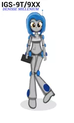 Size: 1556x2600 | Tagged: safe, artist:wvdr220dr, derpibooru import, oc, robot, equestria girls, 1999, artificial intelligence, assistant, blue, female, lifeguard, metal, microchip, model, orange eyes, solo