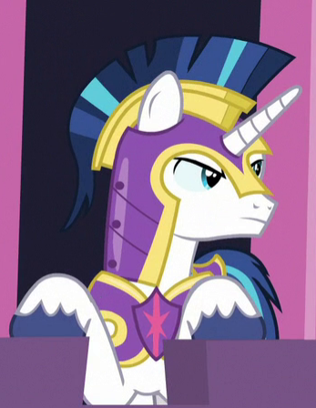 Size: 347x448 | Tagged: safe, derpibooru import, screencap, shining armor, pony, unicorn, sparkle's seven, armor, cropped, helmet, male, solo, stallion