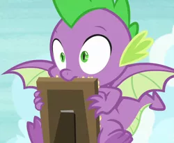 Size: 880x720 | Tagged: claws, cropped, derpibooru import, dragon, male, picture frame, safe, screencap, spike, the point of no return, winged spike, wings