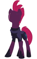 Size: 707x1131 | Tagged: safe, artist:chachaxevaxjeffrey, derpibooru import, tempest shadow, pony, unicorn, my little pony: the movie, armor, broken horn, clothes, eye scar, female, hoof shoes, hooves, horn, lineless, mare, minimalist, modern art, no face, scar, simple background, solo, transparent background