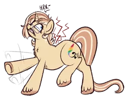 Size: 656x520 | Tagged: safe, artist:lulubell, derpibooru import, oc, oc:lulubell, unofficial characters only, pony, back pain, pain, simple background, solo, transparent background