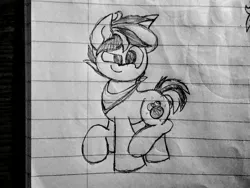 Size: 2560x1920 | Tagged: safe, artist:thebadbadger, derpibooru import, oc, oc:hot pop, unofficial characters only, pony, lineart, lined paper, solo, traditional art