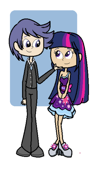 Size: 314x616 | Tagged: artist:obeliskgirljohanny, cometlight, comet tail, derpibooru import, female, full body, human, humanized, male, safe, shipping, straight, twilight sparkle