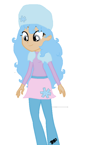 Size: 433x737 | Tagged: safe, artist:kingbases, artist:mapleb, derpibooru import, equestria girls, barely eqg related, base used, clothes, crossover, equestria girls style, equestria girls-ified, frosty puff, strawberry shortcake, winter outfit