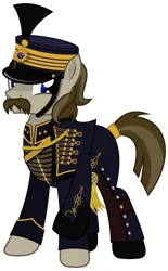 Size: 1024x1652 | Tagged: safe, artist:brony-works, derpibooru import, earth pony, pony, clothes, facial hair, hussar, male, moustache, simple background, solo, stallion, sweden, transparent background, uniform, vector