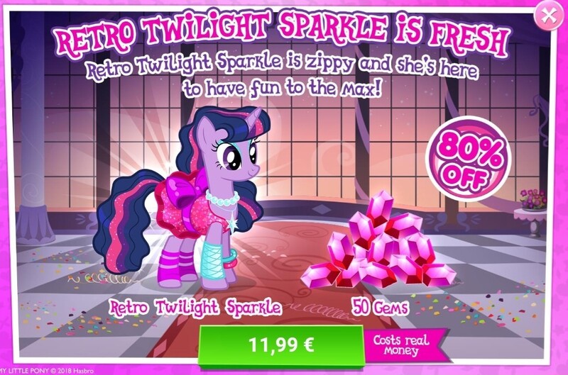 Size: 1026x679 | Tagged: safe, derpibooru import, official, twilight sparkle, pony, 80s, advertisement, costs real money, crack is cheaper, gameloft, gem, greedloft, pop princess twilight, sale