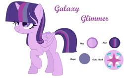 Size: 5057x3177 | Tagged: safe, artist:galaxy-sentry-24, artist:lazuli, derpibooru import, oc, oc:galaxy glimmer, alicorn, pony, alicorn oc, base used, horn, offspring, parent:flash sentry, parent:twilight sparkle, parents:flashlight, wings