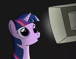 Size: 1024x797 | Tagged: safe, artist:tech--pony, derpibooru import, twilight sparkle, pony, :o, adorkable, bust, computer, computer monitor, cute, dark, dork, female, looking at monitor, mare, monitor, open mouth, solo, twiabetes