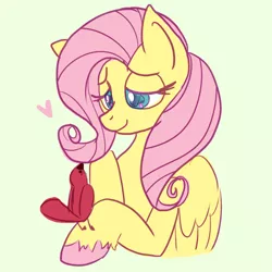 Size: 730x730 | Tagged: safe, artist:imp-da-cat, derpibooru import, edit, fluttershy, bird, pegasus, pony, colored hooves, cropped, cute, female, heart, lidded eyes, mare, shyabetes, simple background, smiling, solo, white background