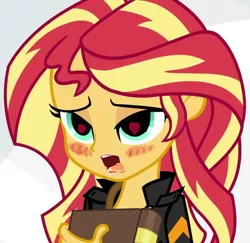 Size: 736x716 | Tagged: suggestive, derpibooru import, edit, edited screencap, screencap, sunset shimmer, equestria girls, ahegao, blushing, book, drool, female, heart eyes, nsfw edit, open mouth, photoshop, solo, solo female, tongue out, wingding eyes