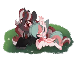 Size: 1280x1024 | Tagged: safe, artist:nemovonsilver, derpibooru import, oc, unofficial characters only, bat pony, pony, unicorn, blushing, clothes, horn, horn ring, ring, scrunchy face