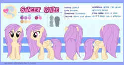 Size: 800x422 | Tagged: safe, artist:seiani, derpibooru import, oc, oc:sweet gale, pegasus, pony, female, mare, reference sheet, solo