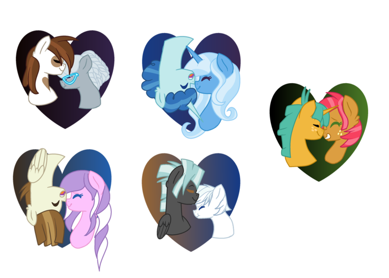 Size: 1024x732 | Tagged: safe, artist:jeb339805, derpibooru import, babs seed, diamond tiara, double diamond, featherweight, party favor, pipsqueak, silver spoon, snails, thunderlane, trixie, pony, base used, blushing, colt, couple, doublelane, feathertiara, female, filly, gay, happy, love, male, mare, partytrix, shipping, silversqueak, smiling, snailseed, stallion, straight