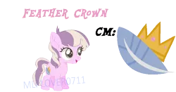 Size: 752x395 | Tagged: artist:mlplover0711, base used, cutie mark, derpibooru import, female, filly, next generation, oc, oc:feather crown, offspring, parent:diamond tiara, parent:featherweight, parents:diamondweight, parents:feathertiara, safe, simple background, solo, unofficial characters only, watermark
