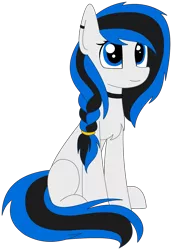 Size: 1325x1900 | Tagged: safe, artist:rivet97, derpibooru import, oc, oc:rivet svechkar, unofficial characters only, pony, chest fluff, choker, cute, female, looking up, simple background, sitting, solo, transparent background