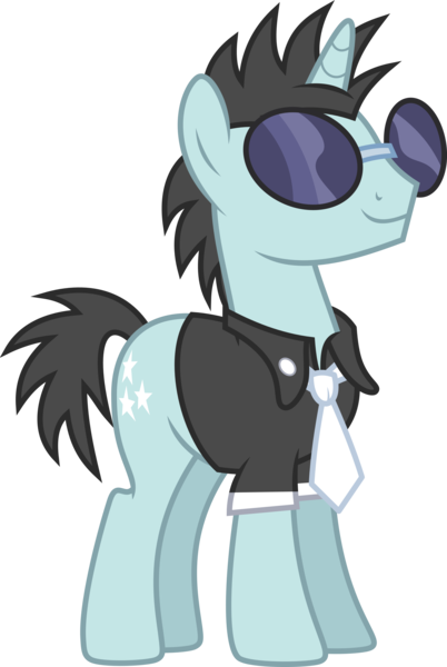 Size: 4022x6000 | Tagged: safe, artist:chainchomp2, derpibooru import, neon lights, rising star, pony, unicorn, sweet and elite, .svg available, absurd resolution, background pony, clothes, male, necktie, shirt, simple background, smiling, solo, stallion, sunglasses, transparent background, vector