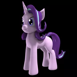 Size: 2000x2000 | Tagged: safe, artist:argos90, derpibooru import, starlight glimmer, pony, 3d, black background, reformed starlight, simple background, solo