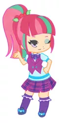 Size: 550x1132 | Tagged: safe, artist:ocean-drop, derpibooru import, sour sweet, equestria girls, chibi, clothes, cropped, crystal prep academy uniform, cute, looking at you, one eye closed, school uniform, simple background, smiling, solo, sourbetes, white background, wink