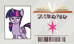 Size: 2600x1538 | Tagged: alicorn, artist:glancojusticar, artist:phucknuckl, cutie mark, derpibooru import, edit, library card, safe, solo, the point of no return, twilight sparkle, twilight sparkle (alicorn), written equestrian