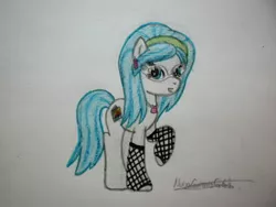 Size: 3128x2346 | Tagged: safe, artist:nurkako, derpibooru import, ponified, earth pony, ghoul, monster pony, pony, undead, zombie, zombie pony, barely pony related, clothes, crossover, ear piercing, earring, ghoulia yelps, glasses, gloves, headband, jewelry, mattel, monster, monster high, necklace, piercing