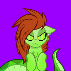 Size: 720x720 | Tagged: safe, artist:nxzc88, banned from derpibooru, deleted from derpibooru, derpibooru import, oc, oc:anguis flake, unofficial characters only, lamia, original species, animated, cute, gif, hypnosis, image, kaa eyes, looking at you, simple background, solo, tail wag, tongue flick, tongue out