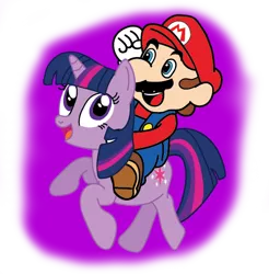 Size: 570x580 | Tagged: safe, artist:supermartoonxpert, derpibooru import, twilight sparkle, twilight sparkle (alicorn), alicorn, human, pegasus, pony, barely pony related, crossover, humans riding ponies, mario, mario & sonic, mario & sonic at the london 2012 olympic games, mario & sonic at the olympic games, mario and sonic, mario and sonic at the olympic games, nintendo, pony ride, riding, super mario bros.