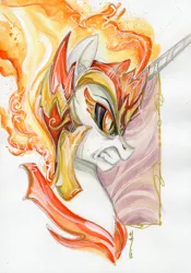 Size: 2068x2960 | Tagged: safe, artist:sararichard, derpibooru import, daybreaker, alicorn, pony, female, mare, solo, traditional art