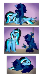 Size: 3533x6298 | Tagged: suggestive, artist:midnightamber, artist:moonlight0shadow0, derpibooru import, oc, oc:midnight, oc:moonlight shadow, unofficial characters only, alicorn, pony, aftercare, alicorn oc, arms in the air, bedroom eyes, blushing, bondage, brush, collaboration, comic, cuddling, ear piercing, earring, erotic tickling, eyes closed, feather, female, femdom, femsub, fetish, front hoof tickling, glowing horn, hoof tickling, horn, jewelry, lesbian, levitation, magic, mare, oc x oc, open mouth, piercing, rope, rope bondage, shipping, sleeping, submissive, telekinesis, tickle fetish, tickle torture, tickling, wings