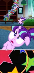 Size: 542x1146 | Tagged: safe, derpibooru import, edit, edited screencap, screencap, starlight glimmer, pony, the cutie re-mark, abuse, bad end, book, comic, female, filly, filly starlight glimmer, glimmerbuse, ouch, screencap comic, this will end in pain, this will end in tears, younger