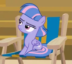 Size: 623x556 | Tagged: safe, derpibooru import, screencap, wind sprint, pegasus, pony, common ground, chair, cropped, female, filly, foal, solo