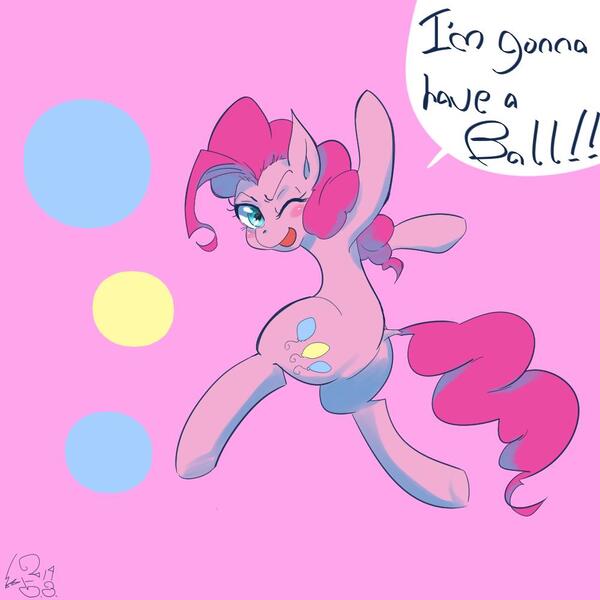 Size: 1000x1000 | Tagged: safe, artist:sozglitch, derpibooru import, pinkie pie, earth pony, pony, female, mare, solo