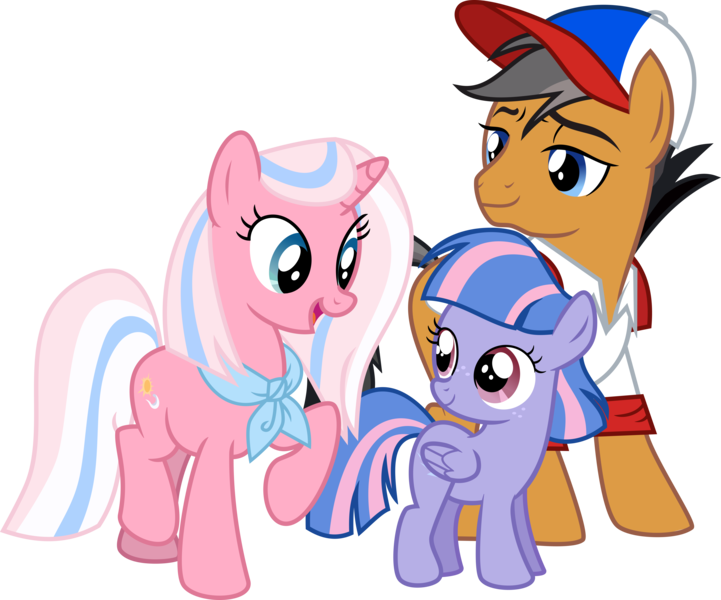 Size: 6596x5491 | Tagged: safe, artist:digimonlover101, derpibooru import, clear sky, quibble pants, wind sprint, earth pony, pegasus, pony, unicorn, common ground, absurd resolution, cap, captiwinding, clothes, cute, family, female, filly, foal, freckles, happy, hat, male, mare, neckerchief, open mouth, shirt, simple background, smiling, sprintabetes, stallion, that was fast, transparent background, trio, vector