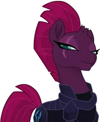 Size: 9536x11667 | Tagged: armor, artist:ejlightning007arts, broken horn, derpibooru import, eye scar, female, horn, mare, my little pony: the movie, pretty pretty tempest, safe, scar, simple background, smiling, smirk, tempest shadow, transparent background, vector