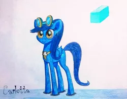 Size: 1148x895 | Tagged: safe, artist:dialysis2day, derpibooru import, oc, oc:carlota, pegasus, pony, female, goggles, mare, solo, traditional art