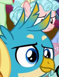 Size: 217x282 | Tagged: safe, derpibooru import, screencap, cozy glow, gallus, pegasus, pony, a matter of principals, cropped, female, filly