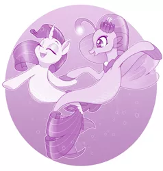 Size: 1217x1280 | Tagged: safe, artist:dstears, derpibooru import, princess skystar, rarity, pony, seapony (g4), unicorn, my little pony: the movie, bubble, clothes, cute, dancing, digital art, dorsal fin, duo, eyes closed, eyeshadow, female, fin wings, fins, fish tail, flower, flower in hair, flowing mane, flowing tail, freckles, friendshipping, glow, happy, holding hooves, horn, image, makeup, mare, monochrome, ocean, open mouth, png, profile, raribetes, seaponified, seapony rarity, see-through, skyabetes, smiling, solo, species swap, swimming, tail, teeth, underwater, water, wings