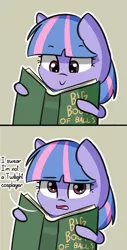 Size: 1334x2634 | Tagged: safe, artist:artiks, derpibooru import, wind sprint, pegasus, pony, common ground, book, captiwinding, comic, cute, female, filly, foal, freckles, gray background, looking at you, not twilight sparkle, reading, simple background, solo, sprintabetes, that was fast
