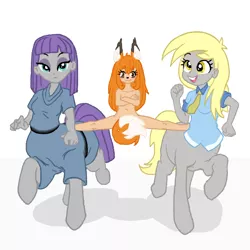 Size: 800x800 | Tagged: suggestive, artist:k2146938, derpibooru import, derpy hooves, maud pie, oc, centaur, taur, equestria girls, breasts, centaurified, furry, pegataur, ponytaur, raised hoof, simple background, wat