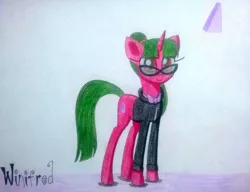 Size: 1187x911 | Tagged: safe, artist:dialysis2day, derpibooru import, oc, oc:winifred, pony, unicorn, clothes, female, glasses, mare, solo, traditional art