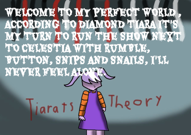 Size: 668x474 | Tagged: alternate version, angelica pickles, artist:undeadponysoldier, clothes, cosplay, costume, creepypasta, derpibooru import, diamond tiara, female, gothic text, human, humanized, implied button mash, implied princess celestia, implied rumble, implied snails, implied snips, lyrics, pigtails, rugrats, rugrats theory, rugrats theory theme song, semi-grimdark, solo, song reference, text